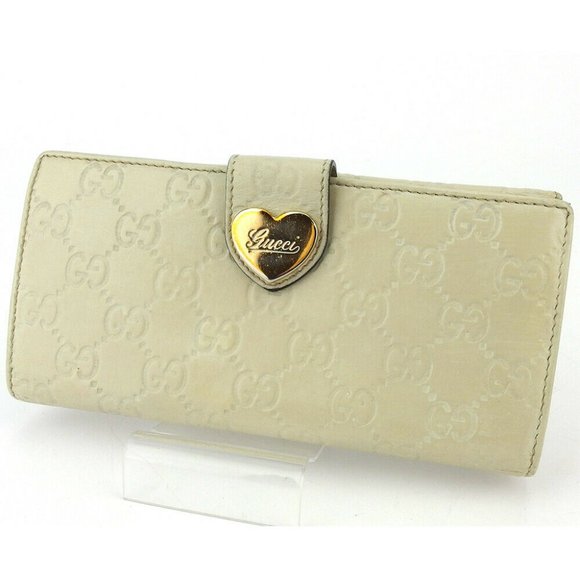 GUCCI wallet Gutchishima beige leather Authentic used - Picture 1 of 9